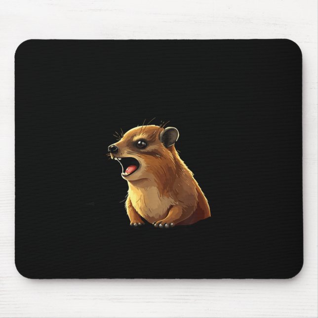 Rock Hyrax Awawa Ew Människor Roliga Groundhog Dör Musmatta (Framsidan)