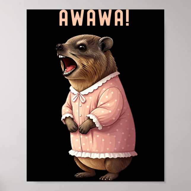 Rock Hyrax Awawa Funny Upset Di Groundhog Night Go Poster (Framsidan)