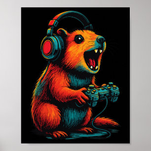 Rock Hyrax Spelare Awawa Videospel Roligt Poster
