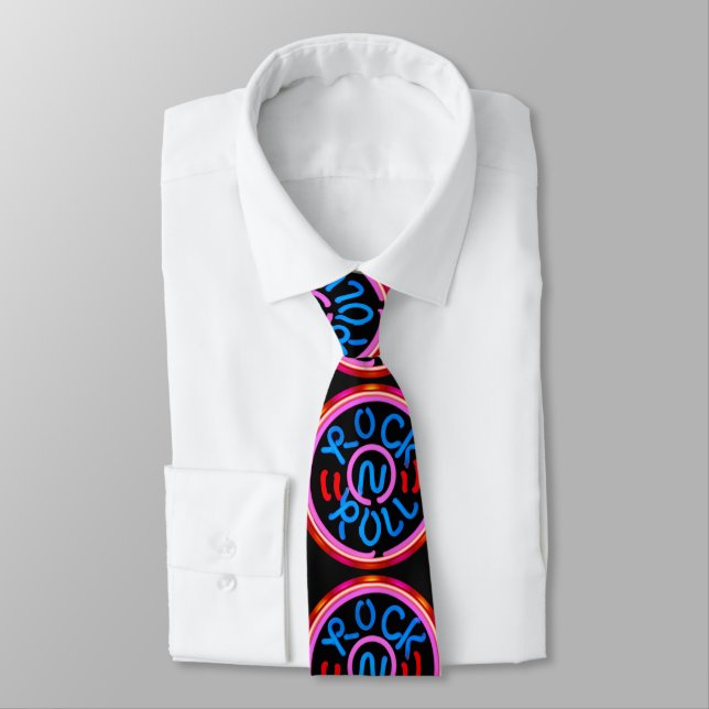 Rock in Roll Music Neon Sign See Necktie Slips (Bunden)