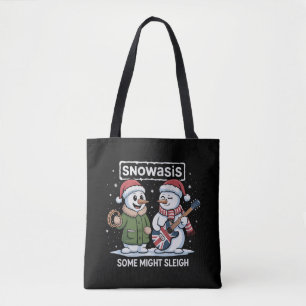 Rock jul SNOWASIS Some Might Sleigh Snöman Tygkasse