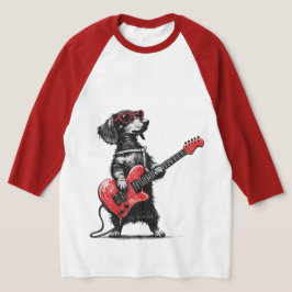 Rock Kärlek Hund – Hjärt Gitarr Konst T Shirt