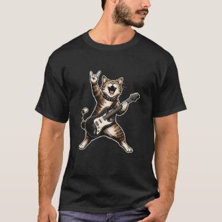 Rock Katt Gitarr , Rolig Rocker Katt Musikälskare T Shirt