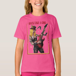 Rock Like a Girl – Cool Heavy Metal Girl T Shirt