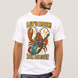 Rock Lobster Guitar Cartoon Design T Shirt