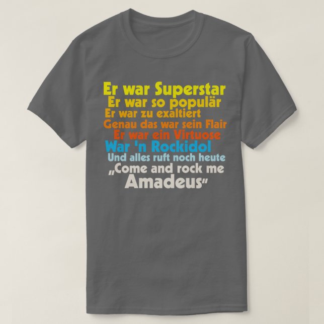 Rock Me Amadeus Falco Text T Shirt (Design framsida)