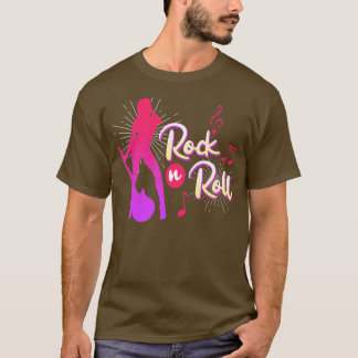 Rock music guitarist guitars saying Rock and Roll T Shirt