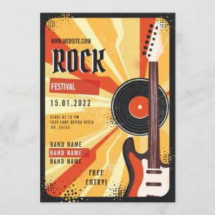 Rock musik-festival-flygarmeddelande inbjudningar