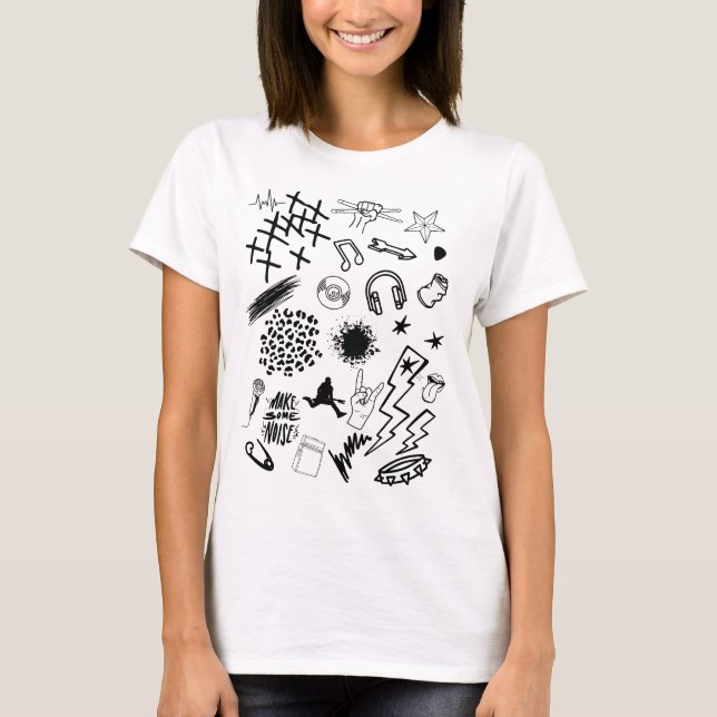 Rock musik kollage t shirt (Framsida)