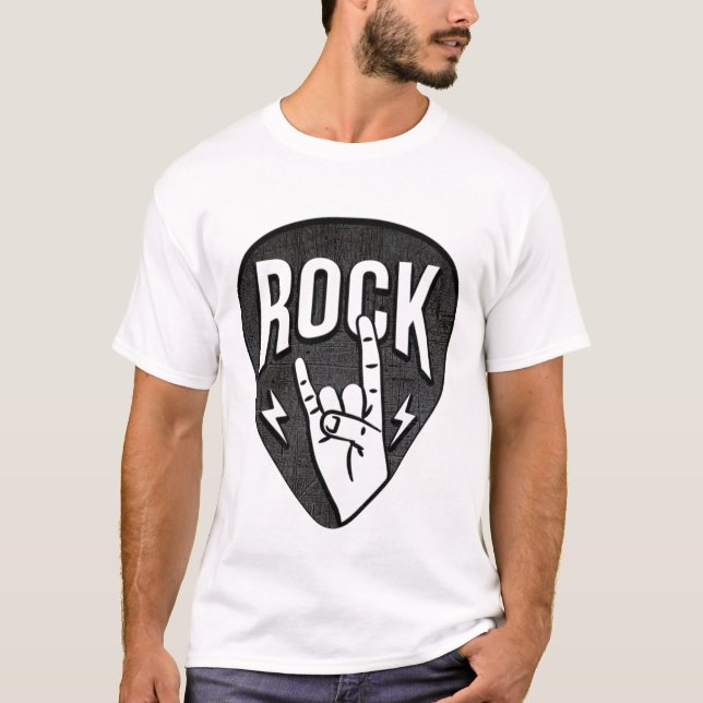 Rock musik Logotyp T Shirt (Framsida)