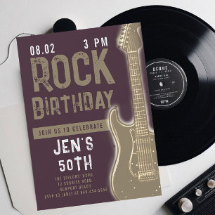 Rock musik Musician Guitar Vuxen Grunge Birthday Inbjudningar