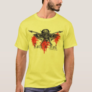 Rock musikskalle och gitarrgrafikt-skjorta tee shirt