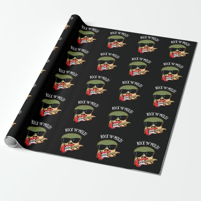 Rock n Mold Roligt Bröd Skämt Mörk Bakgrund Presentpapper (Utrullad)