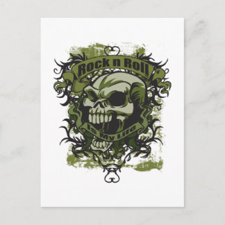 Rock n Roll är min Life Skull Vykort