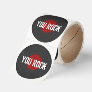 Rock N Roll av Runt Klistermärke