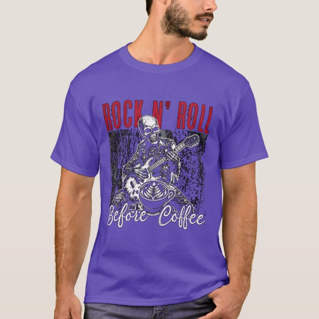 Rock N Roll Before Coffee 80s Music Coffee Lover f T Shirt (Framsida)