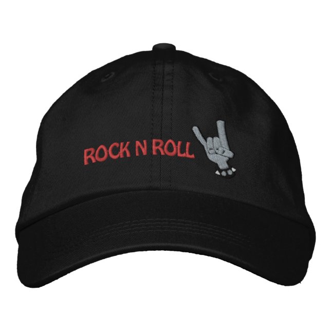 ROCK N ROLL Broderad Hatt Keps (Framsida)