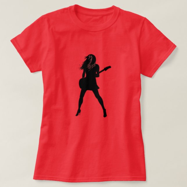 Rock N Roll Dam Silhouette T-Shirt Painting (Design framsida)