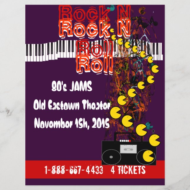 Rock N Roll Flyer 80-tals Jam (Framsidan)