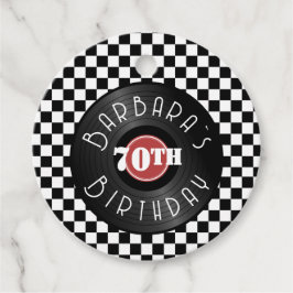 Rock N Roll Födelsedagsfest med skivspelare Gåvor Etiketter