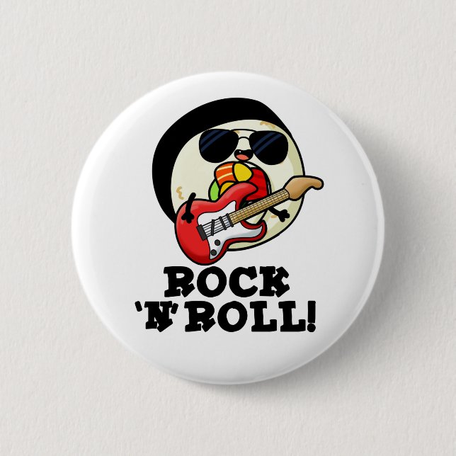 Rock n Roll Funny Sushi Roll Pun Knapp (Framsida)
