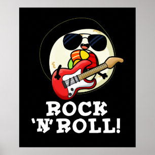 Rock n Roll Funny Sushi Roll Pun Mörk BG Poster