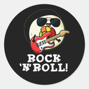 Rock n Roll Funny Sushi Roll Pun Mörk BG Runt Klistermärke