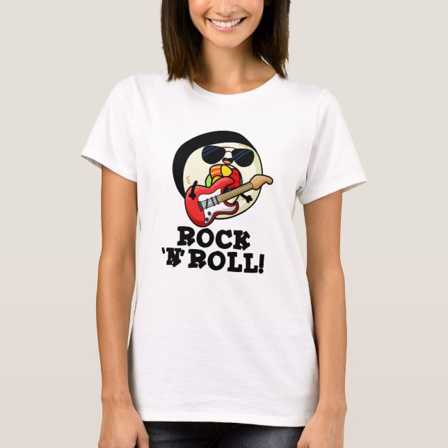Rock n Roll Funny Sushi Roll Pun T Shirt (Framsida)