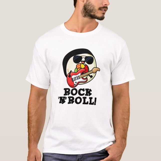Rock n Roll Funny Sushi Roll Pun T Shirt (Framsida)