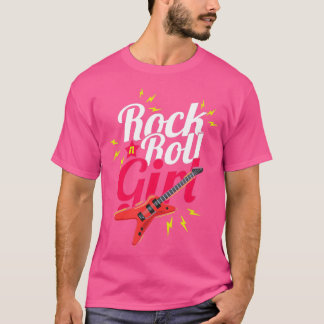 Rock N Roll Girl Guitarist Bassistance Musician Ro T Shirt