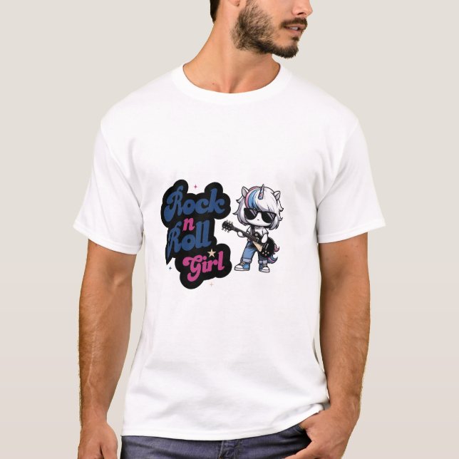 Rock N Roll Girl T Shirt (Framsida)