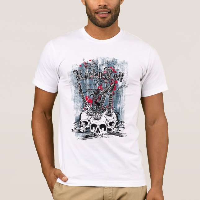 Rock n Roll, Gitarrskallar, Herr T-Shirt (Framsida)
