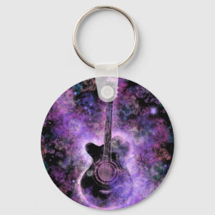 Rock N Roll Guitar Keychain Modern Musical Gift Nyckelring