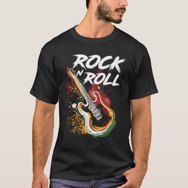 Rock n Roll Guitar T-shirt (Framsida)
