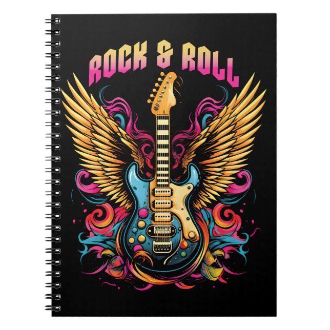 Rock n Roll Guitar vingar Anteckningsbok (Framsidan)
