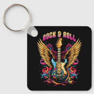 Rock n Roll Guitar vingar Nyckelring