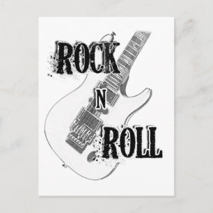 rock n roll guitar vykort