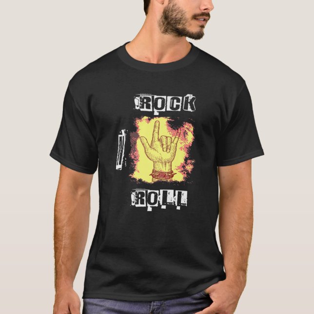 Rock N Roll Hardrock Heavymetal Music Gift T Shirt (Framsida)