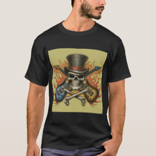 Rock 'n' Roll Inferno: Skull och korsben T Shirt