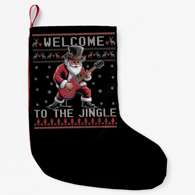 Rock n Roll jul Rocker Santa ful jul  Liten Julstrumpa (Framsidan)