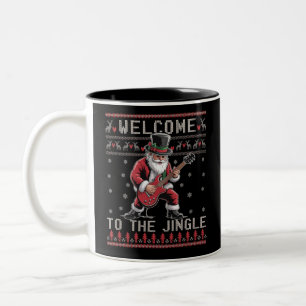 Rock n Roll jul Rocker Santa ful jul Två-Tonad Mugg