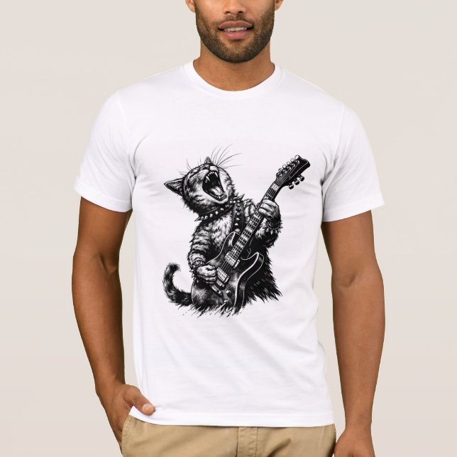 Rock n Roll Katt  T Shirt (Framsida)