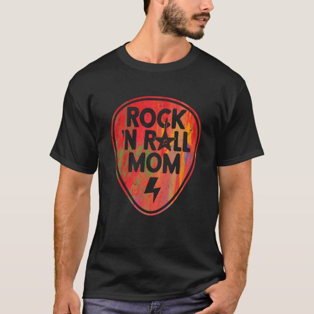 Rock n Roll Mamma Rock Band Gitarr Musik pojke T Shirt (Framsida)