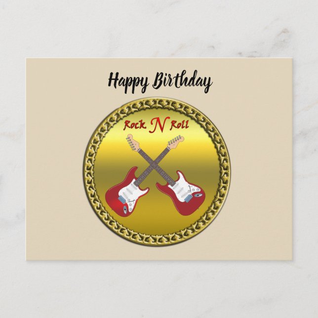 Rock N roll med elektriska gitarrer Vykort (Framsida)