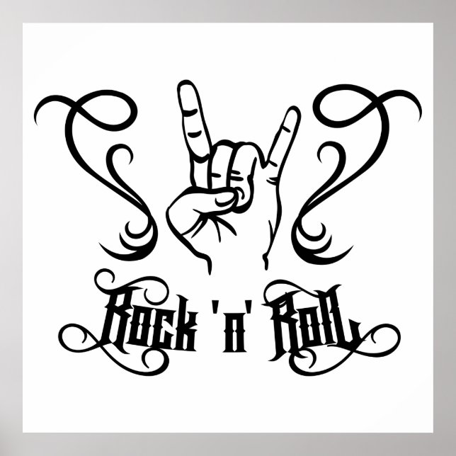 Rock 'n' Roll-musiksymbol  Poster (Framsidan)