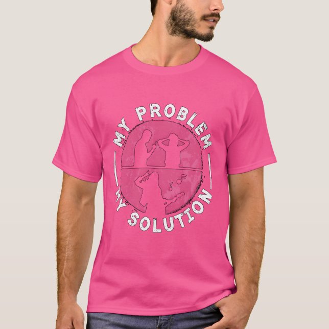 Rock N Roll My Problem My Solution Pictogram Mom r T Shirt (Framsida)