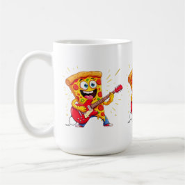 **Rock ’n’ Roll Pizza – Funny Guitar-Playing Slice Kaffemugg