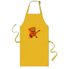 **Rock ’n’ Roll Pizza – Funny Guitar-Playing Slice Långt Förkläde