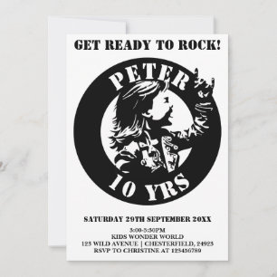 Rock 'n' Roll Pojkarnas Födelsedagsfest Inbjudning Inbjudningar