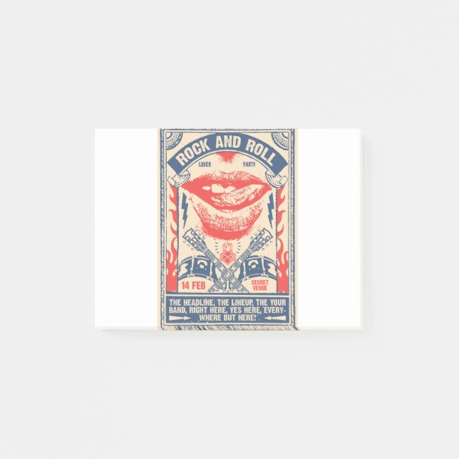 rock n roll post-it block (Framsida)